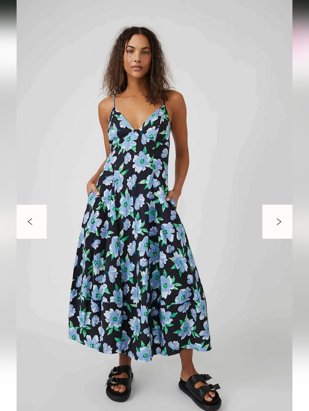 Finer Things Floral Strappy Midi Dress Sz M
